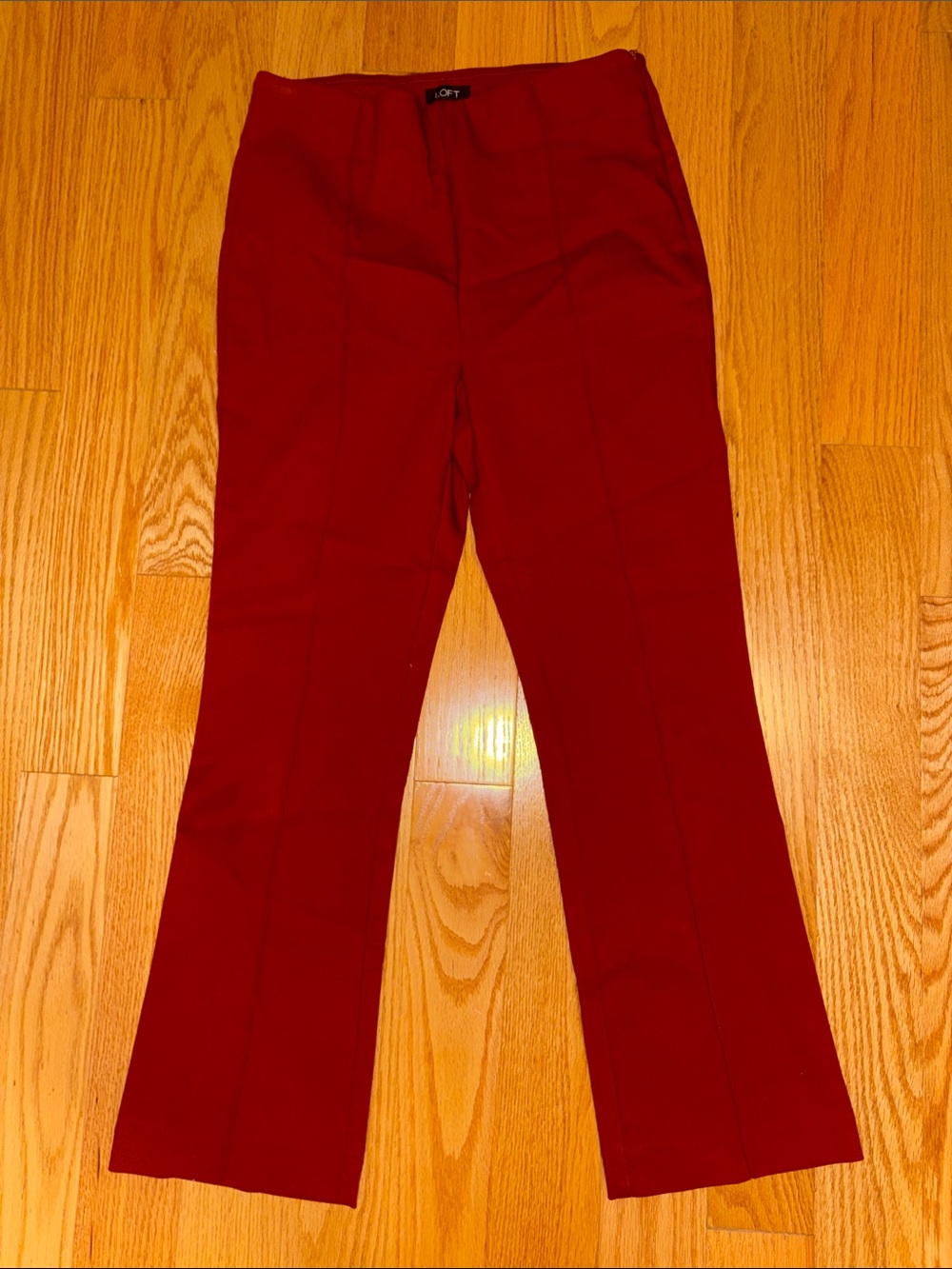 LOFT Red Boot-Cut Dress Pants